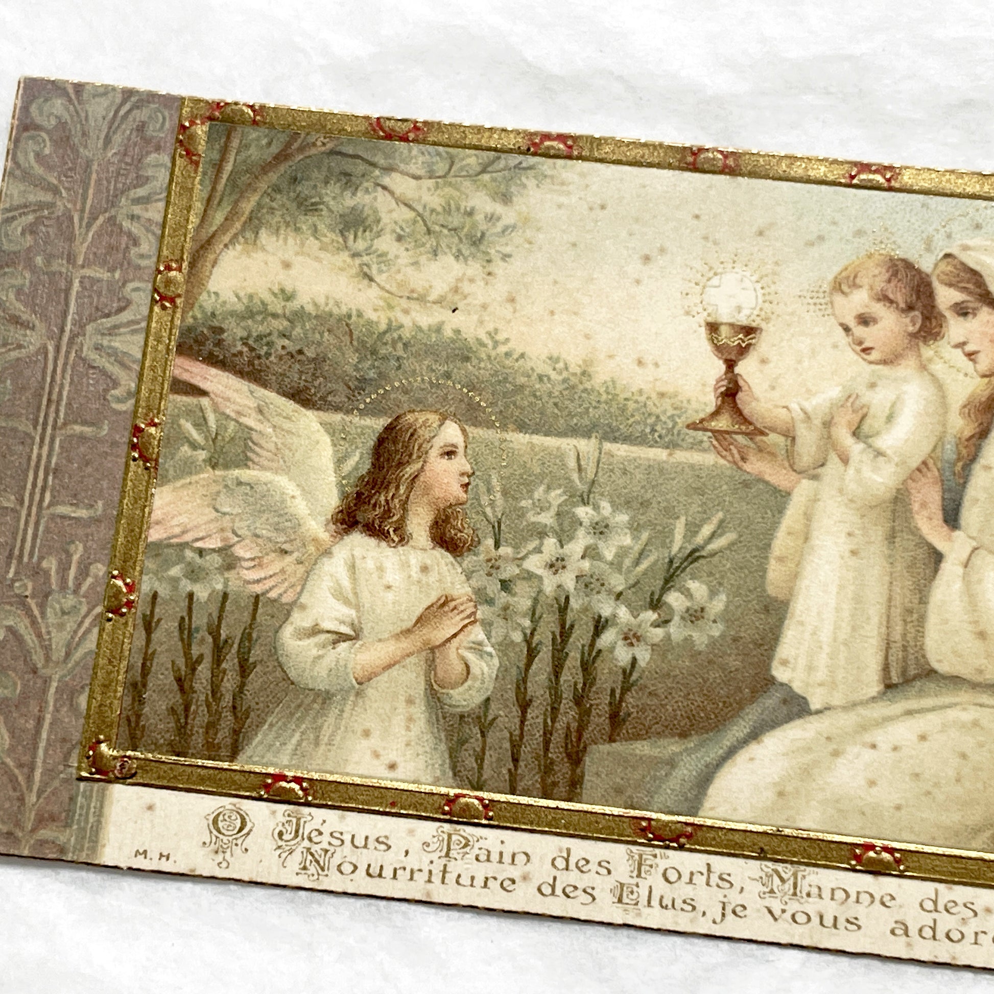 1910s - 2 Vintage Religious Holy Cards - Catholic Devotional Prints - First Communion Ephemera - Collectible Memorabilia - Historic Art