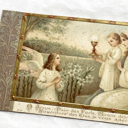 1910s - 2 Vintage Religious Holy Cards - Catholic Devotional Prints - First Communion Ephemera - Collectible Memorabilia - Historic Art
