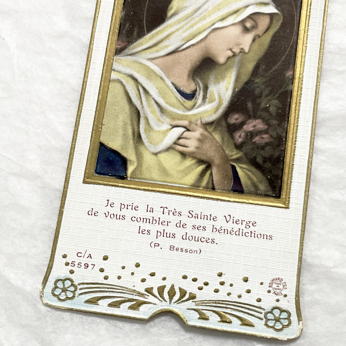 1930s - 2 Antique French Religious Holy Cards - First Communion Souvenir - Virgin Mary - Child Jesus - Catholic Mementos