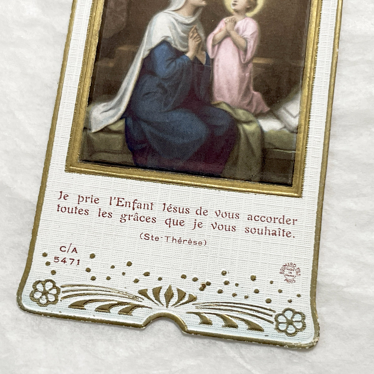 1930s - 2 Antique French Religious Holy Cards - First Communion Souvenir - Virgin Mary - Child Jesus - Catholic Mementos