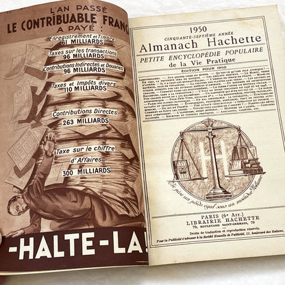 1950s – 300 Pages - Almanach Hachette – Vintage French illustrated almanac – Practical life & advertising encyclopedia