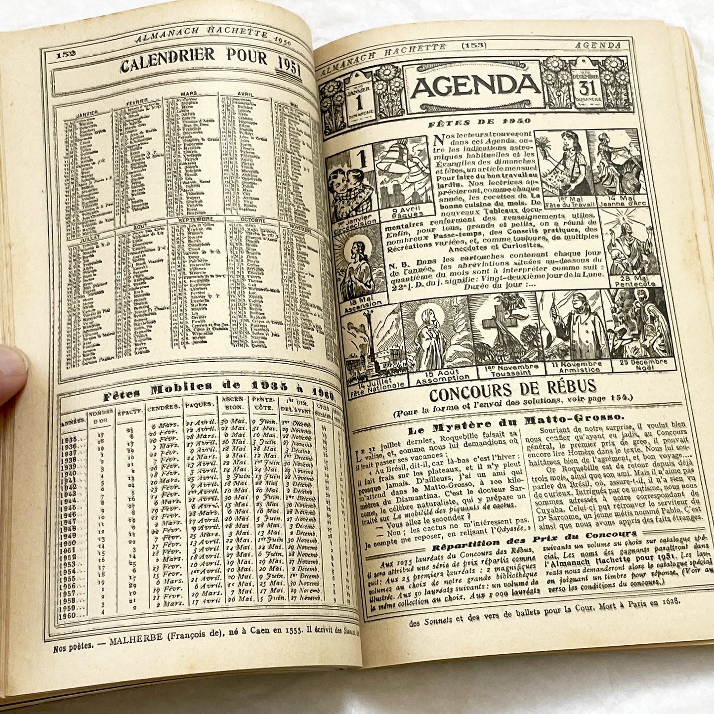 1950s – 300 Pages - Almanach Hachette – Vintage French illustrated almanac – Practical life & advertising encyclopedia