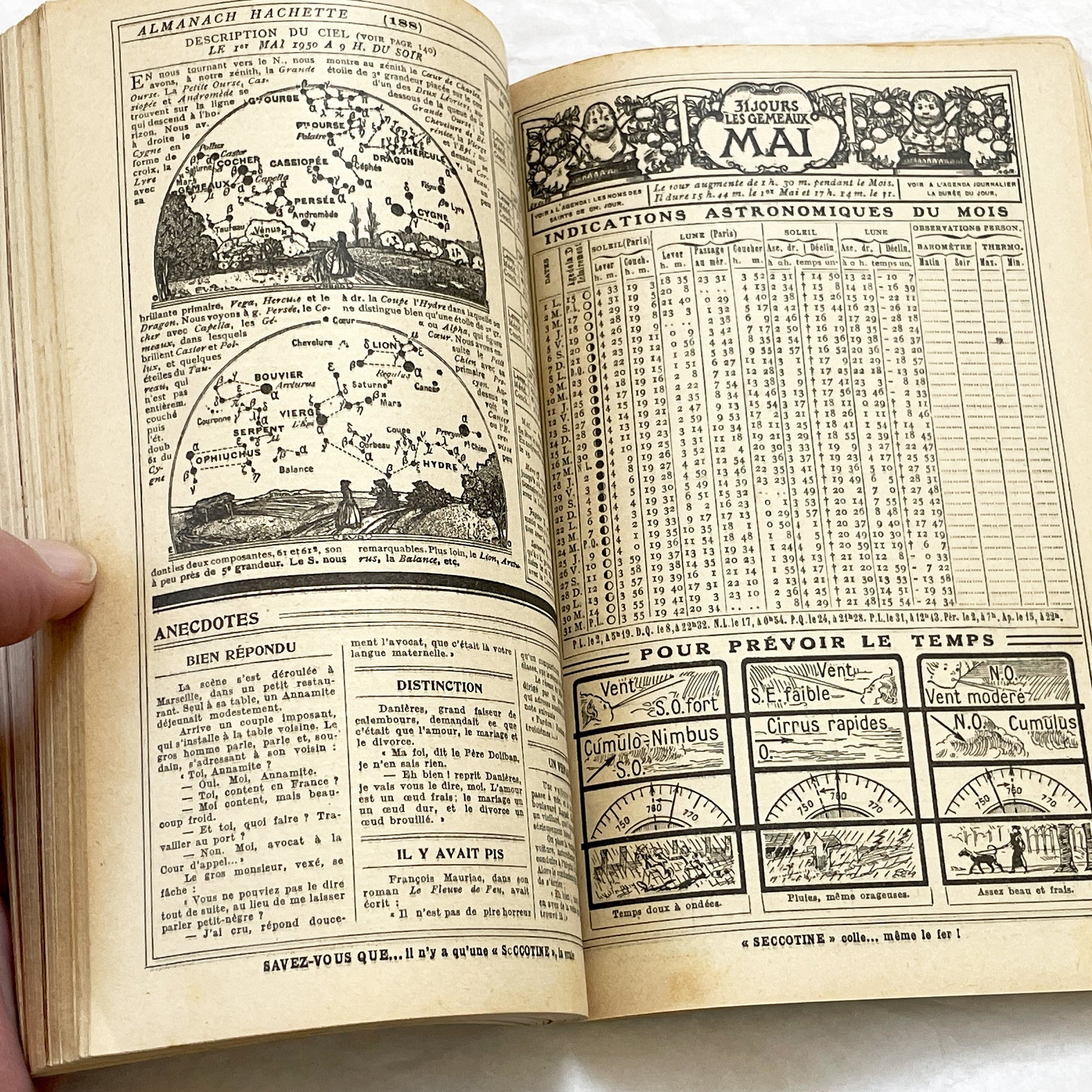 1950s – 300 Pages - Almanach Hachette – Vintage French illustrated almanac – Practical life & advertising encyclopedia