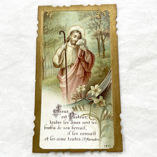 1910s - 2 twoVintage Catholic Holy Cards - First Communion - Good Shepherd - Religious Ephemera - Devotional Keepsakes