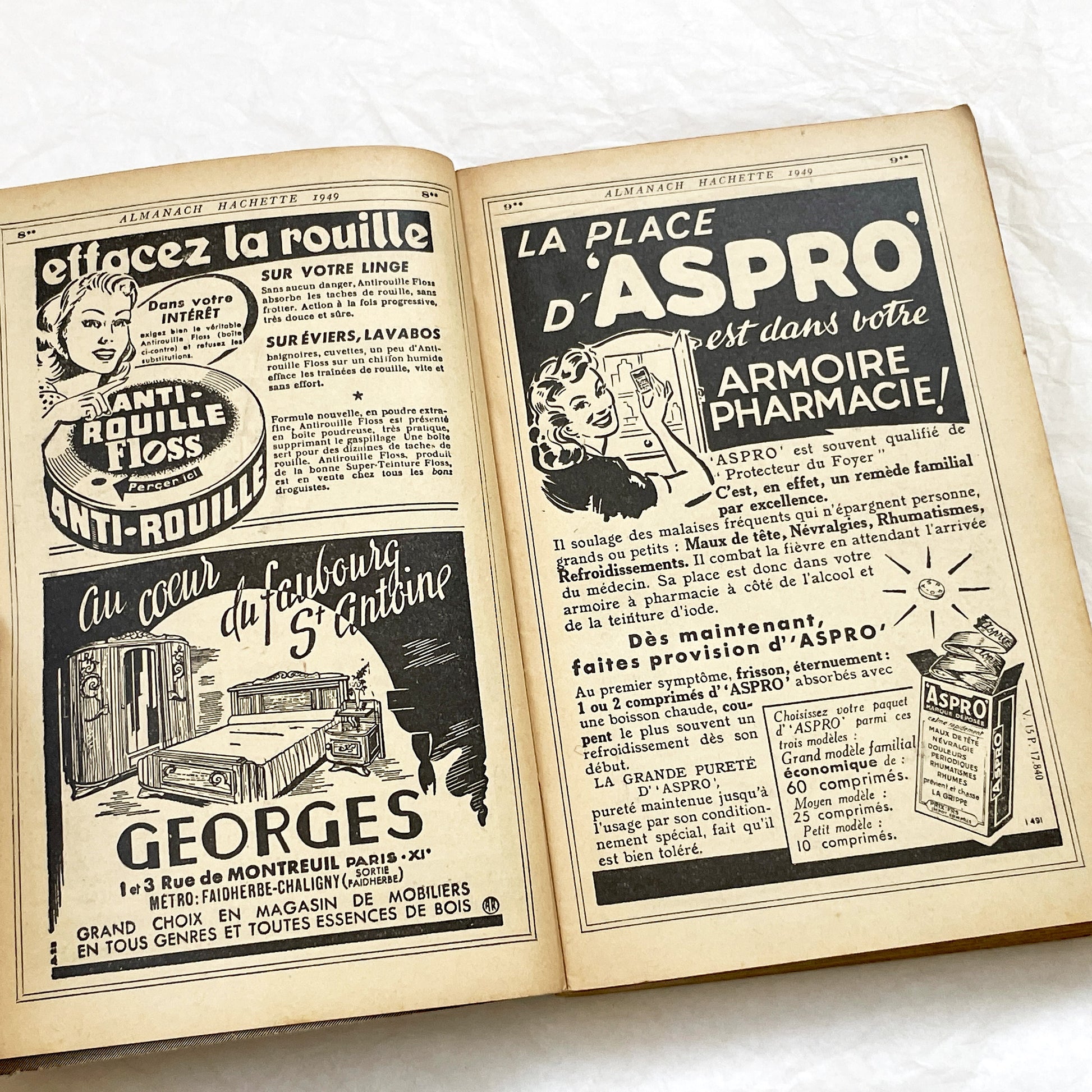 1940s – 300 Pages - Almanach Hachette – Vintage French illustrated almanac – Practical life & advertising encyclopedia