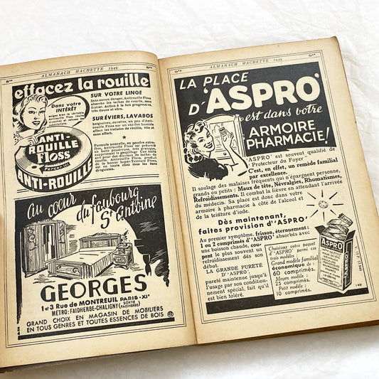 1940s – 300 Pages - Almanach Hachette – Vintage French illustrated almanac – Practical life & advertising encyclopedia
