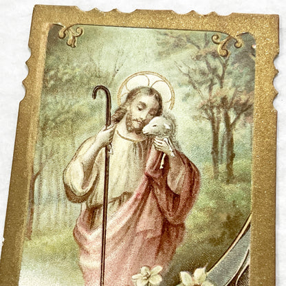 1910s - 2 twoVintage Catholic Holy Cards - First Communion - Good Shepherd - Religious Ephemera - Devotional Keepsakes