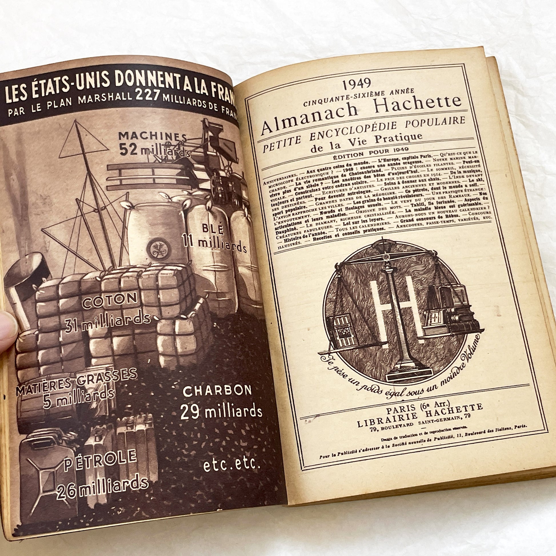 1940s – 300 Pages - Almanach Hachette – Vintage French illustrated almanac – Practical life & advertising encyclopedia