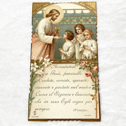 1910s - 2 twoVintage Catholic Holy Cards - First Communion - Good Shepherd - Religious Ephemera - Devotional Keepsakes