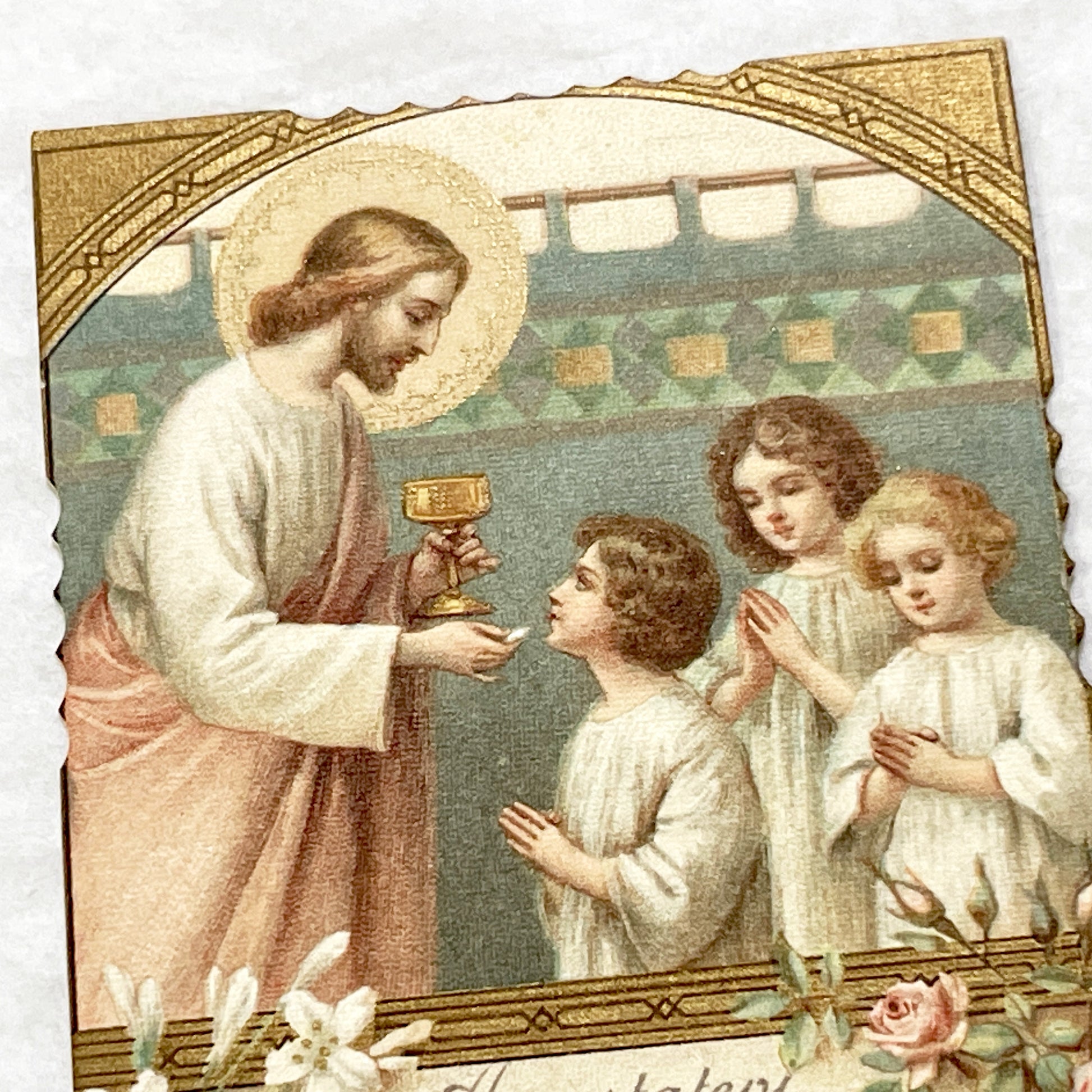 1910s - 2 twoVintage Catholic Holy Cards - First Communion - Good Shepherd - Religious Ephemera - Devotional Keepsakes