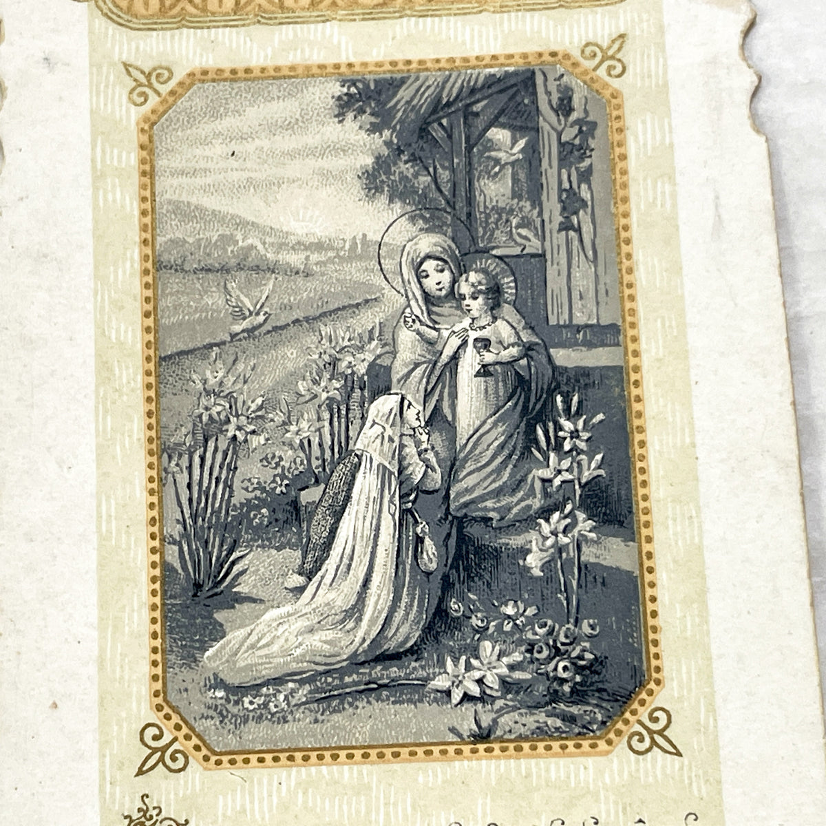 1930s - 2 Vintage French Catholic Holy Cards - Confirmation Souvenir Leaflet - Religious Ephemera Art - Devotional Collectible