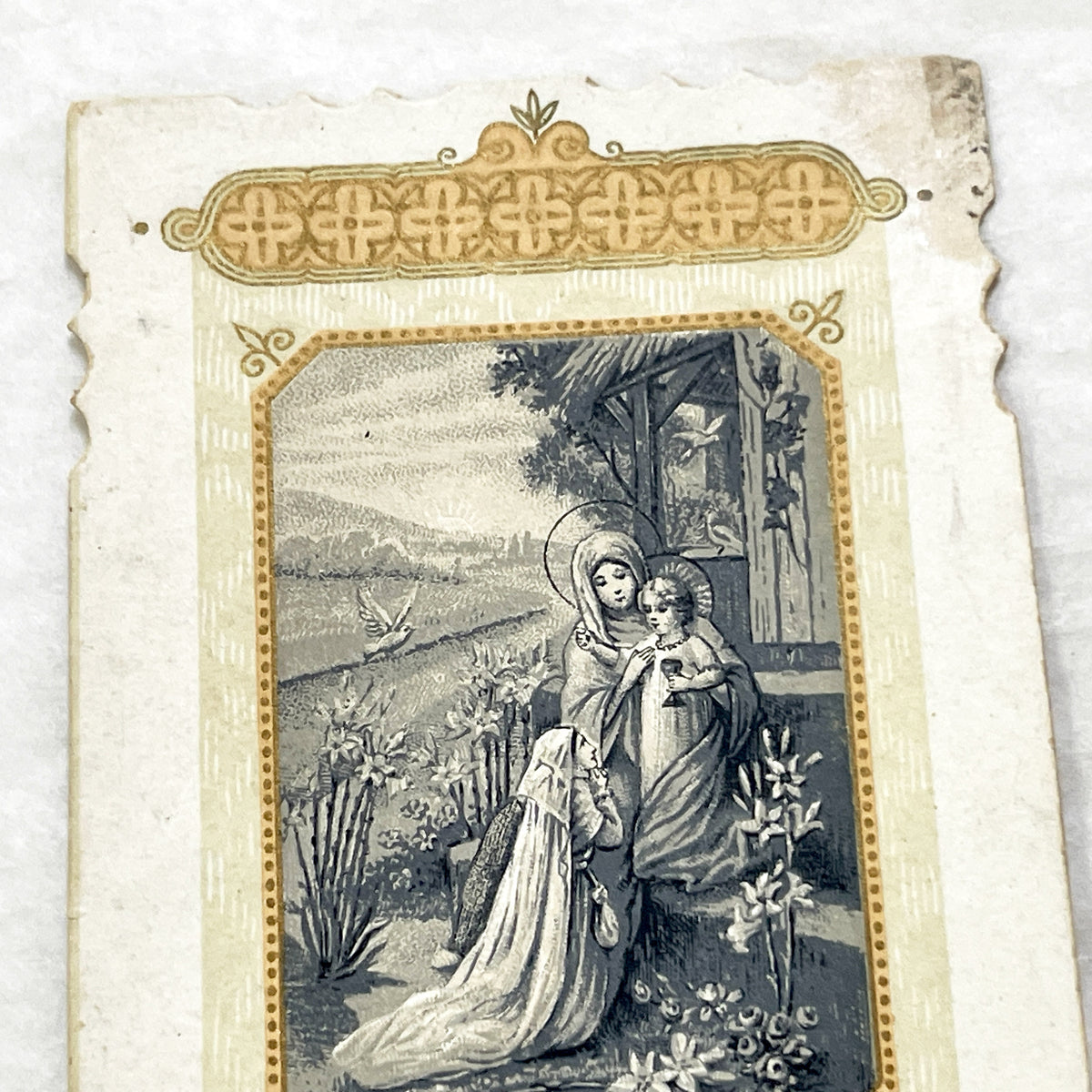 1930s - 2 Vintage French Catholic Holy Cards - Confirmation Souvenir Leaflet - Religious Ephemera Art - Devotional Collectible