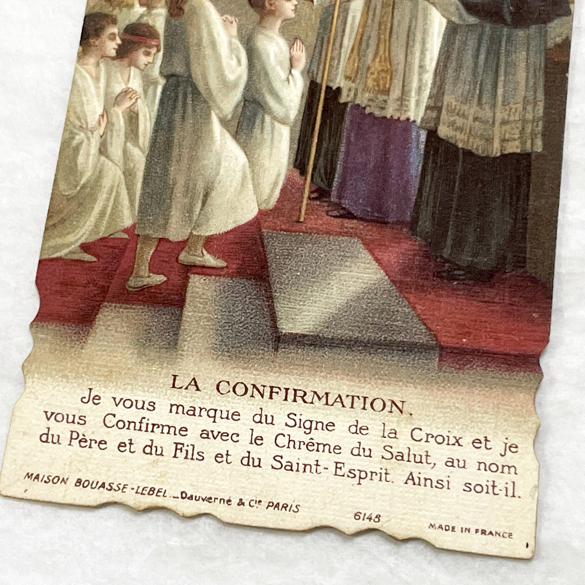 1930s - 2 Vintage French Catholic Holy Cards - Confirmation Souvenir Leaflet - Religious Ephemera Art - Devotional Collectible