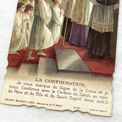 1930s - 2 Vintage French Catholic Holy Cards - Confirmation Souvenir Leaflet - Religious Ephemera Art - Devotional Collectible