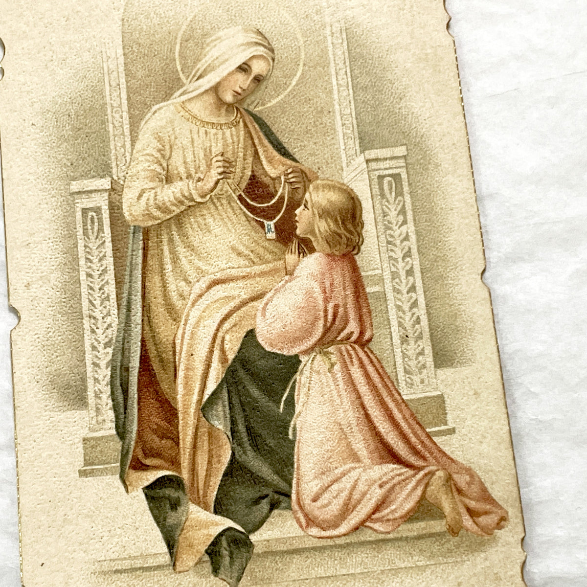1900s - Antique French Catholic Communion Cards - Religious Ephemera - Vintage Holy Cards - Mary and Child - Chalice Artwork - Devotional