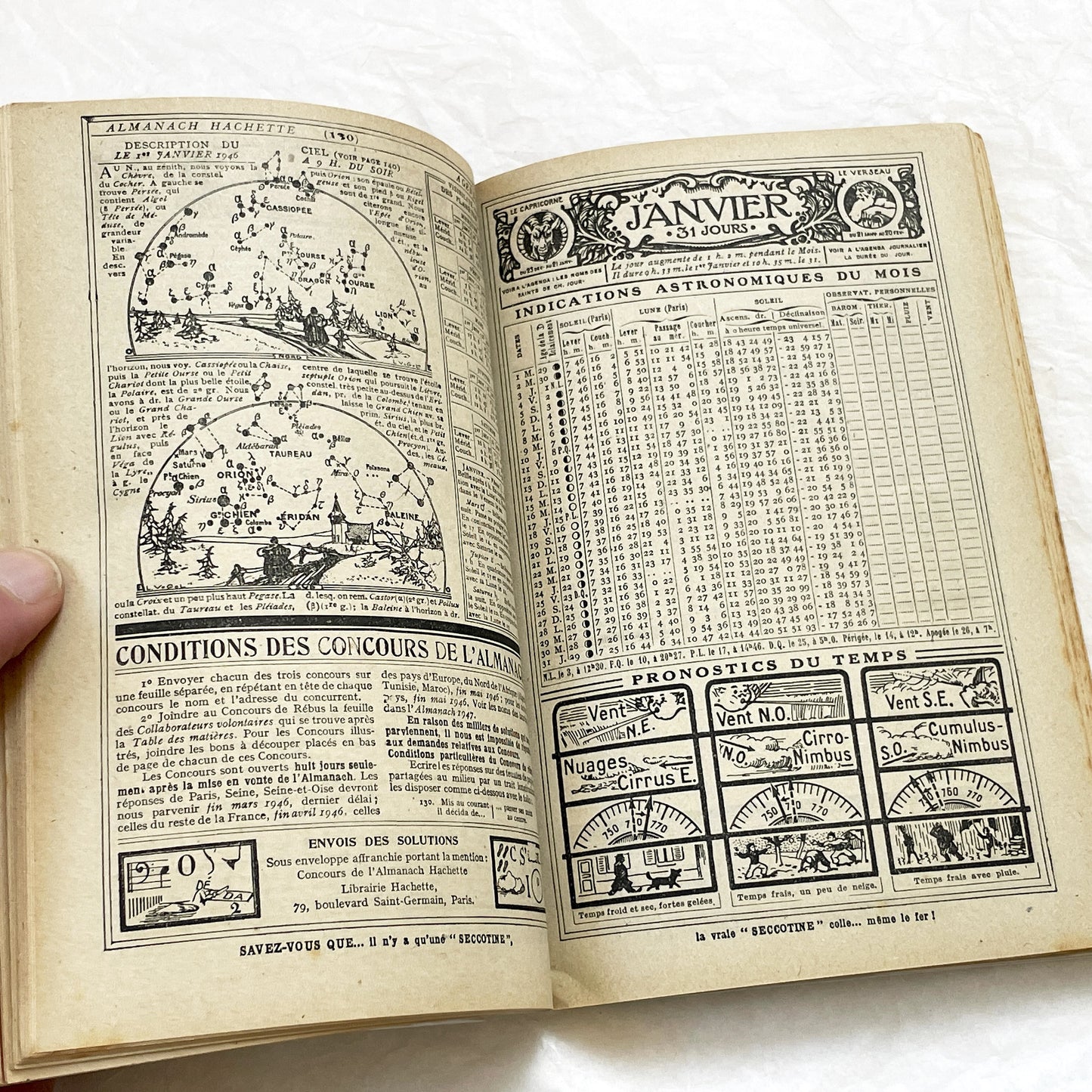 1940s – 300 Pages - Almanach Hachette – Vintage French illustrated almanac – Practical life & advertising encyclopedia