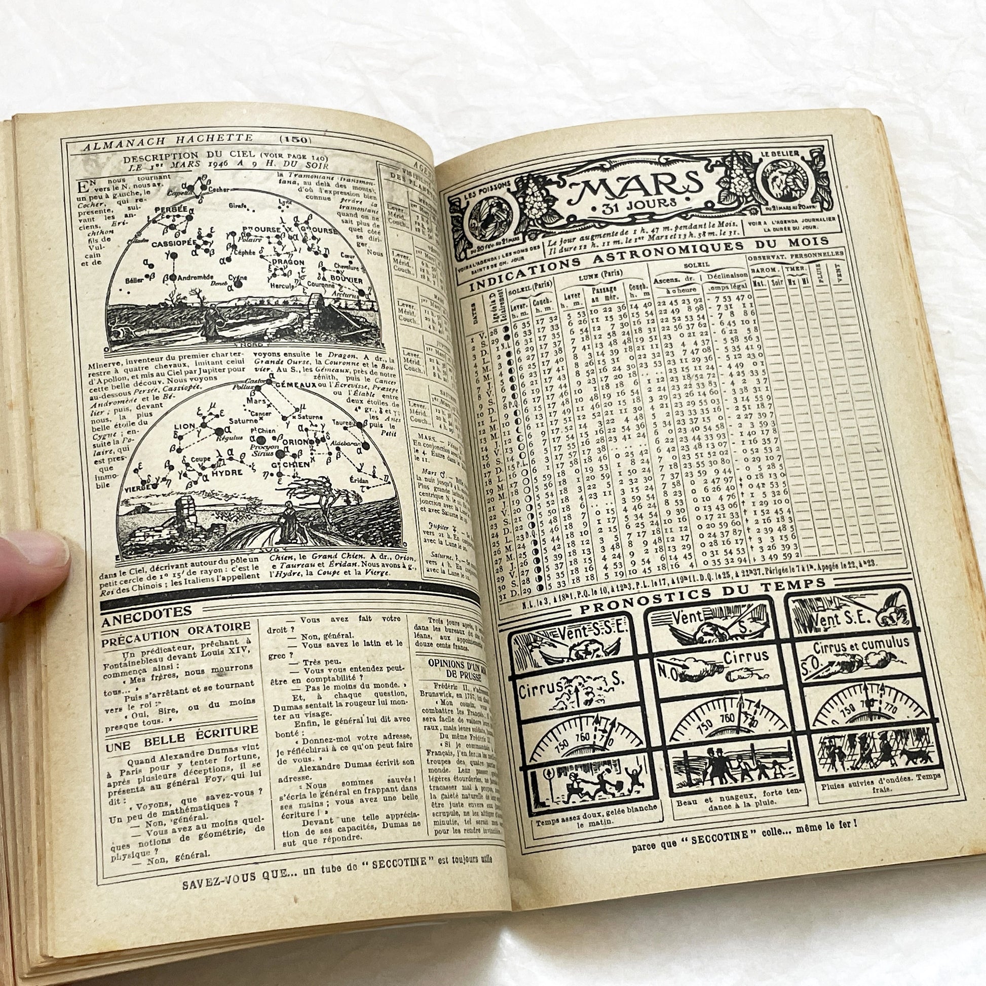 1940s – 300 Pages - Almanach Hachette – Vintage French illustrated almanac – Practical life & advertising encyclopedia