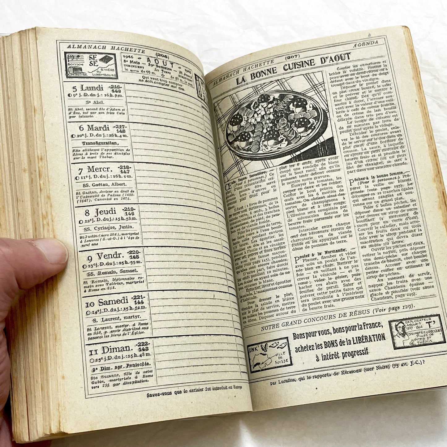 1940s – 300 Pages - Almanach Hachette – Vintage French illustrated almanac – Practical life & advertising encyclopedia