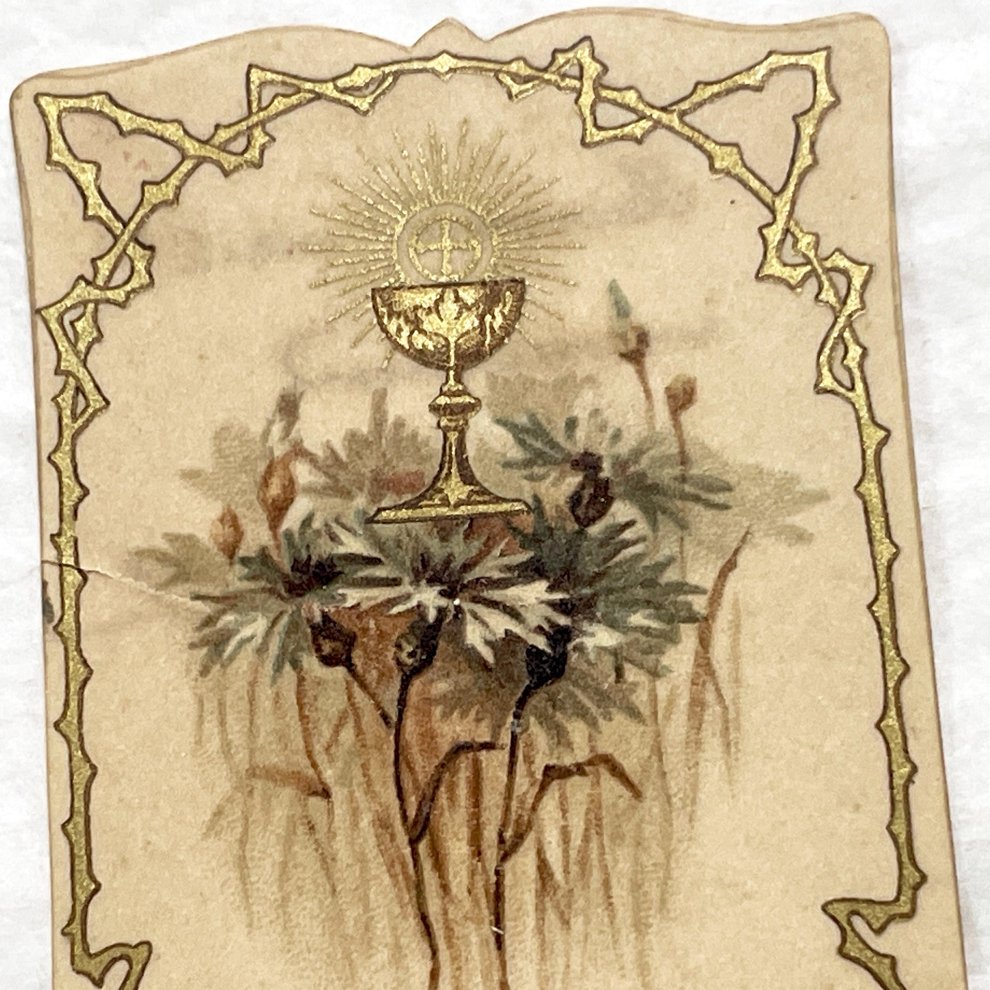 1900s - Antique French Catholic Communion Cards - Religious Ephemera - Vintage Holy Cards - Mary and Child - Chalice Artwork - Devotional