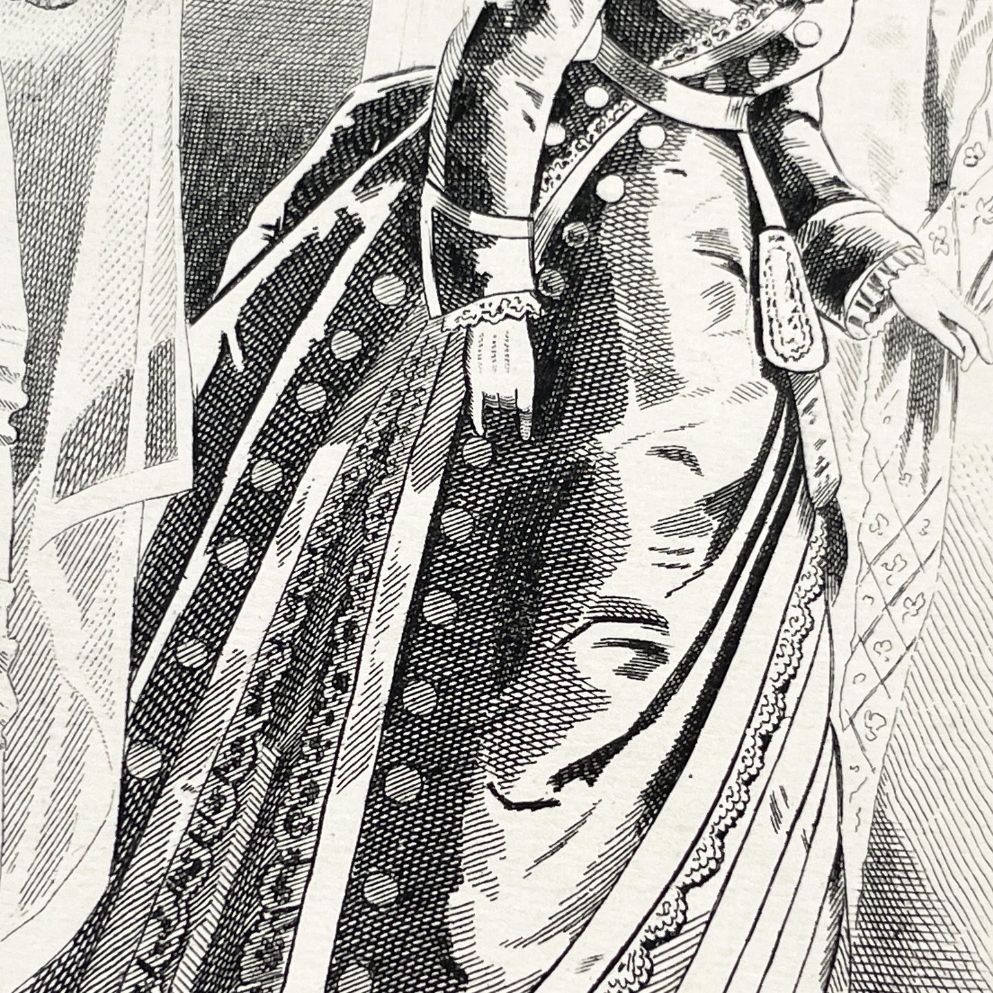 1880s - Vintage French Fashion Plate - Journal des Demoiselles - Parisian Couture Engraving - Victorian Bridal and Day Dress Original Art