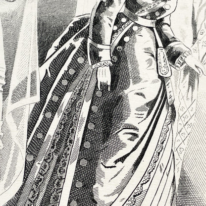 1880s - Vintage French Fashion Plate - Journal des Demoiselles - Parisian Couture Engraving - Victorian Bridal and Day Dress Original Art
