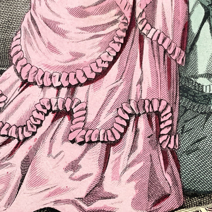 1870s - Original French Fashion Print from Journal des Demoiselles - Modistes de Paris Evening Wear Gown Illustration - Victorian Era