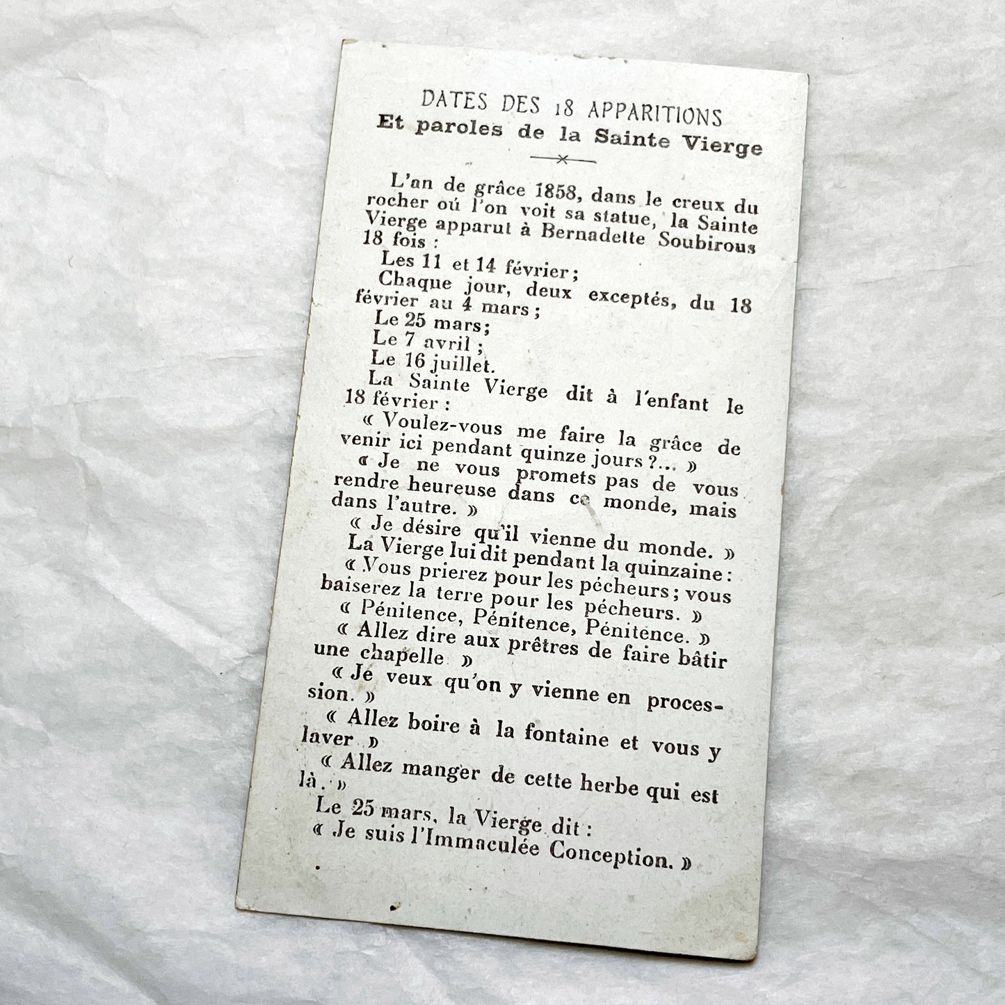 1900s - Vintage French Religious Card - Our Lady of Lourdes Shrine - Catholic Prayer Holy Image - Collectible Memento