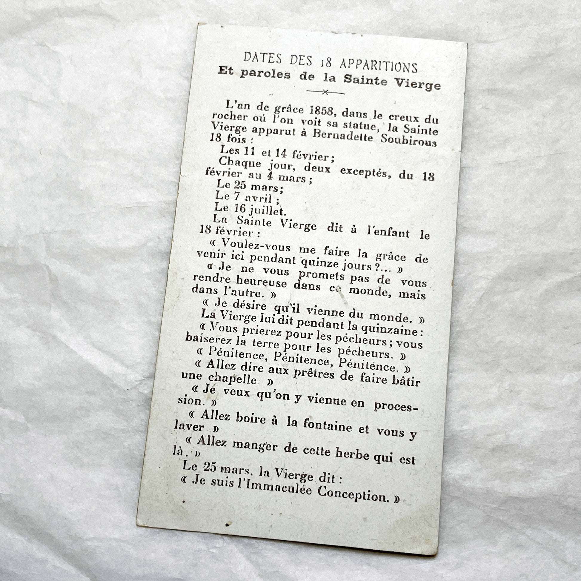 1900s - Vintage French Religious Card - Our Lady of Lourdes Shrine - Catholic Prayer Holy Image - Collectible Memento