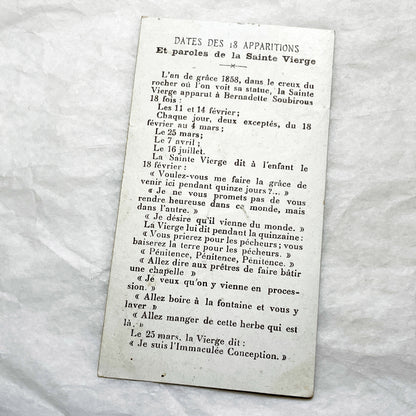 1900s - Vintage French Religious Card - Our Lady of Lourdes Shrine - Catholic Prayer Holy Image - Collectible Memento