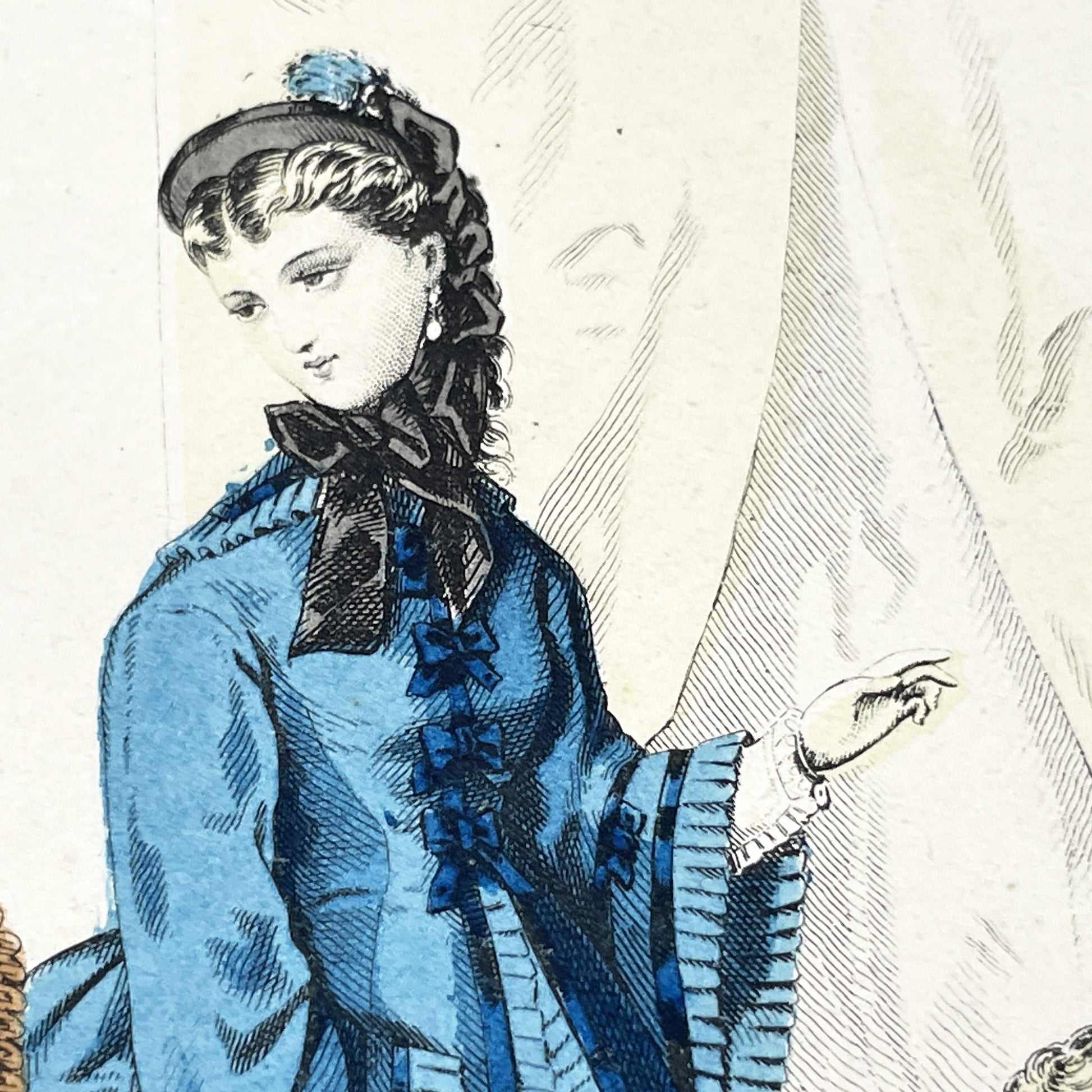 1880s - Original Hand-Colored French Fashion Plate - Journal des Demoiselles Magazine Illustration - Parisian Couture - Antique Art Print