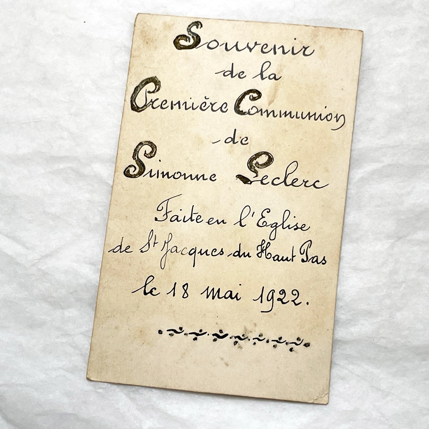 1920s - 3 Antique French Religious Holy Cards - First Communion - Sacred Art - Vintage Catholic Prayer Devotional Souvenirs