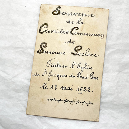 1920s - 3 Antique French Religious Holy Cards - First Communion - Sacred Art - Vintage Catholic Prayer Devotional Souvenirs