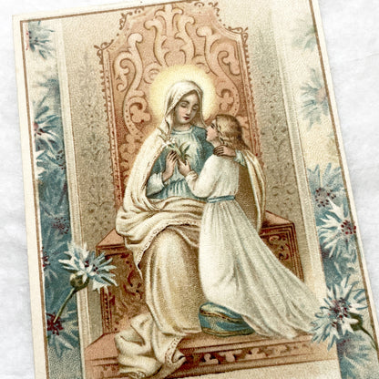 1920s - 3 Antique French Religious Holy Cards - First Communion - Sacred Art - Vintage Catholic Prayer Devotional Souvenirs