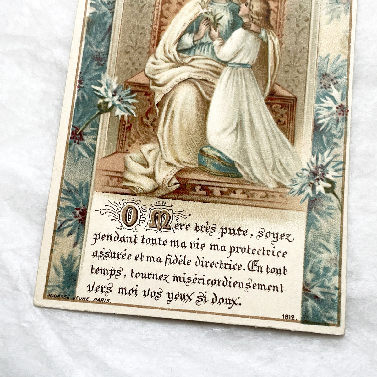 1920s - 3 Antique French Religious Holy Cards - First Communion - Sacred Art - Vintage Catholic Prayer Devotional Souvenirs