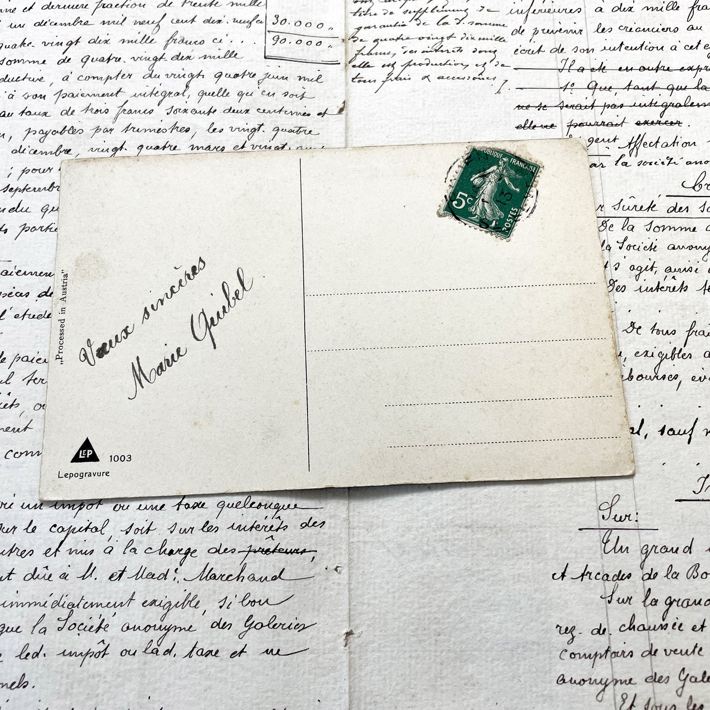 1910s - Antique French Postcards - Winter Village Scenes - New Year Greetings - Sepia Tone Art - Vintage Ephemera Collectible