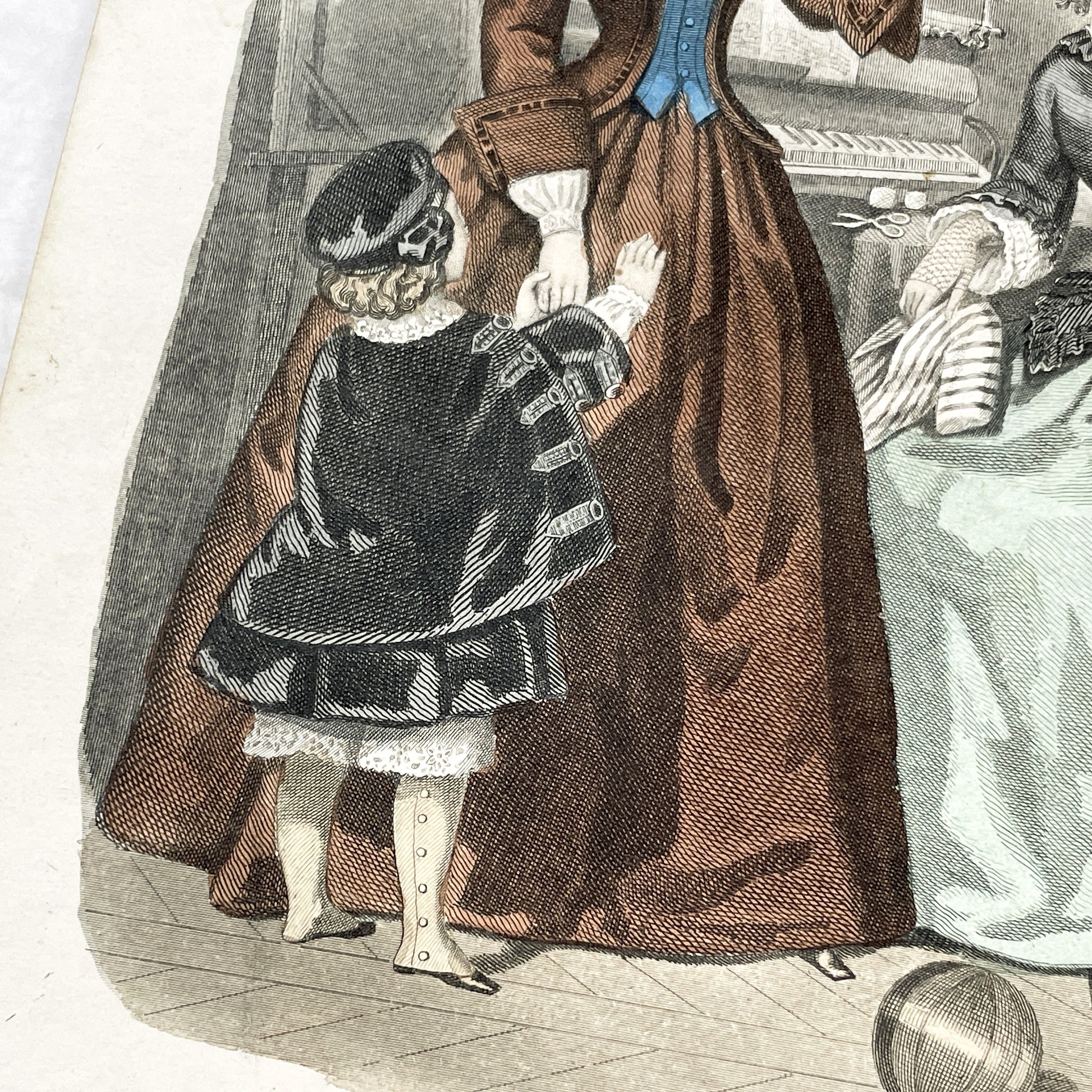 1850s - Exquisite French Fashion Plate - Journal des Demoiselles - Authentic 1853 Victorian Era Hand-Colored Print - Antique Lifestyle Art