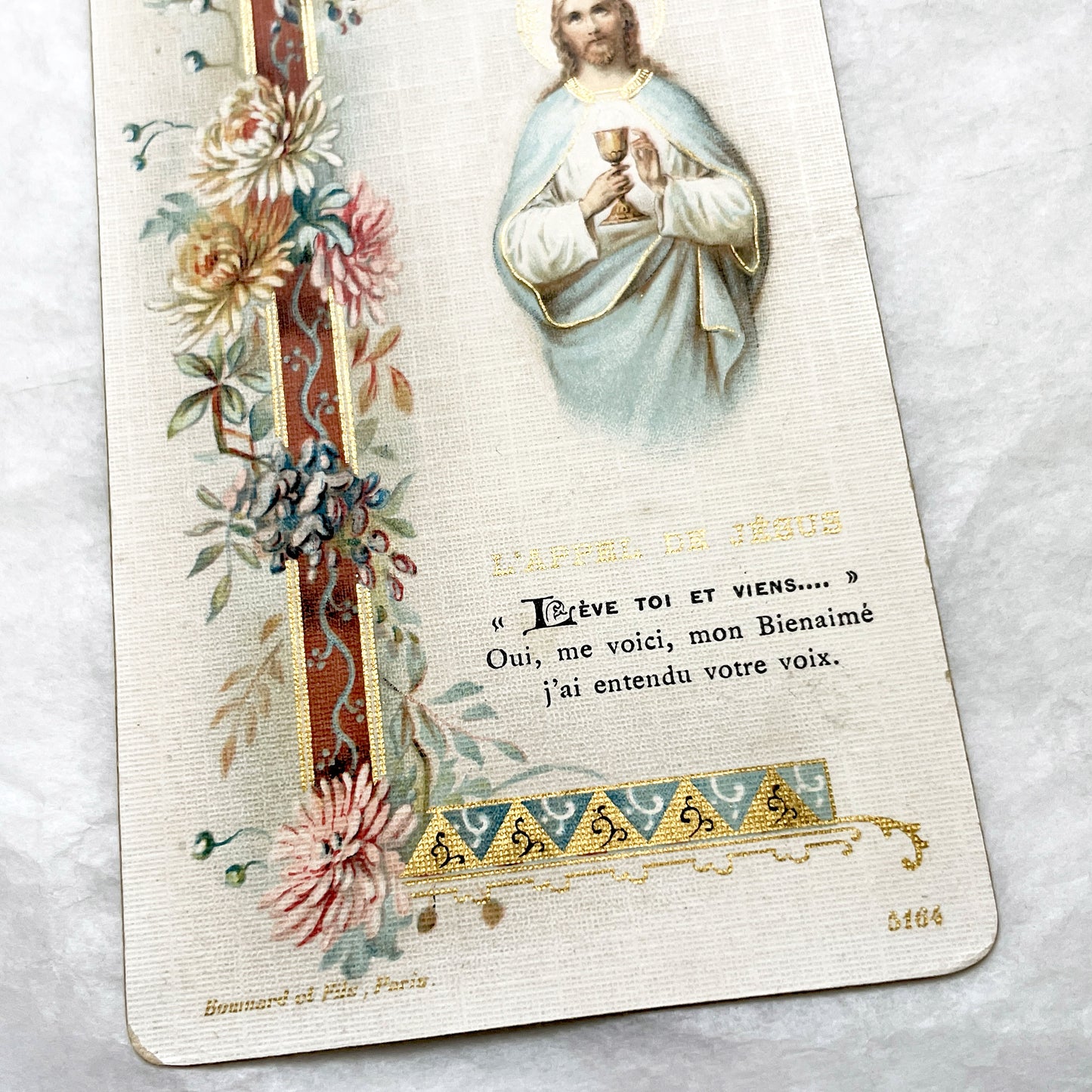 1900s - 2 Antique French Religious Cards - Jesus Eucharist and Our Lady of Lourdes - Vintage Holy Prayer Cards - Collectible Ephemera