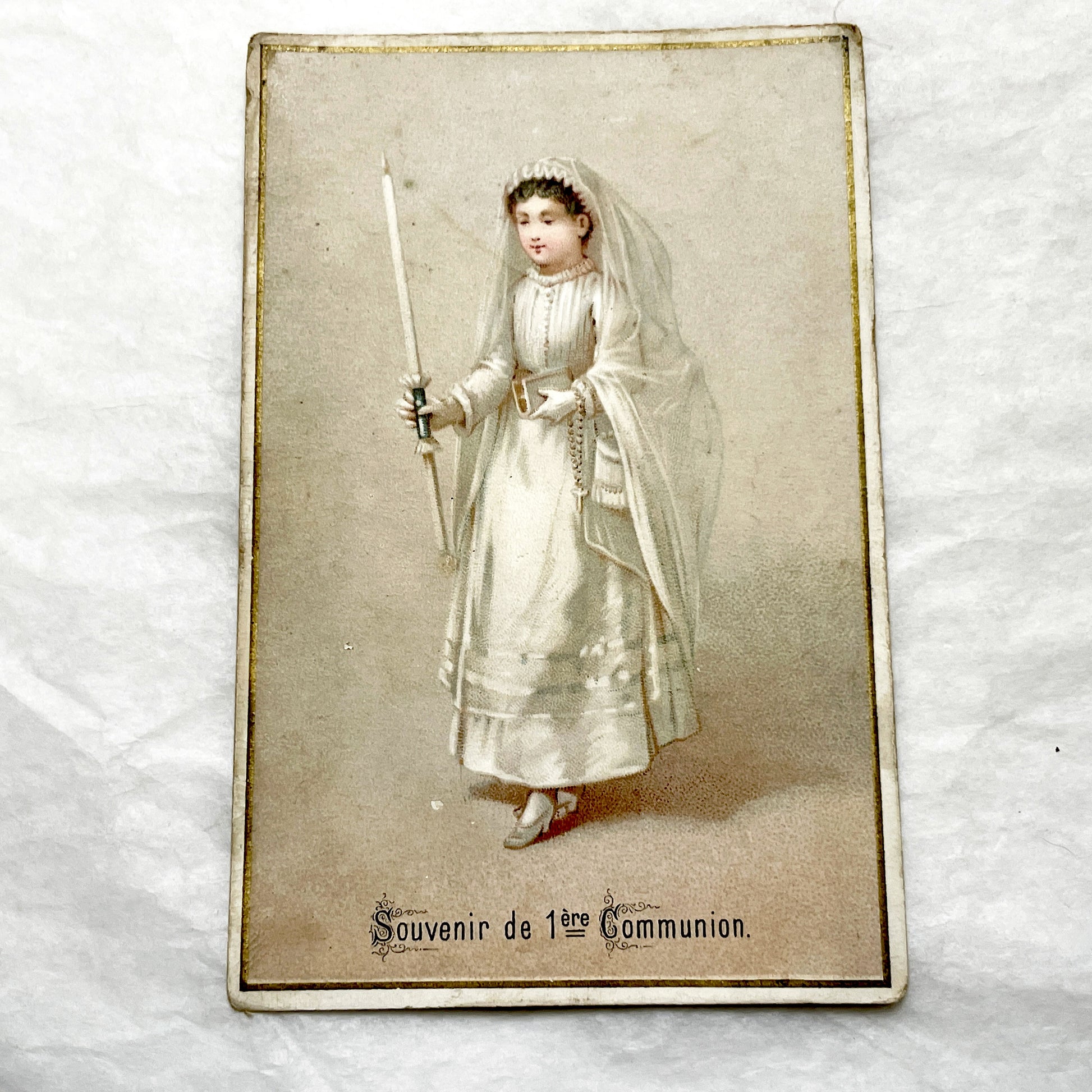 Late 19th - 4, Antique French Religious Holy Cards - Catholic Prayer Souvenirs - Chromolithography - Vintage Ephemera Collection