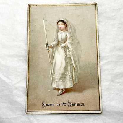 Late 19th - 4, Antique French Religious Holy Cards - Catholic Prayer Souvenirs - Chromolithography - Vintage Ephemera Collection
