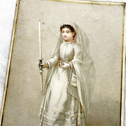 Late 19th - 4, Antique French Religious Holy Cards - Catholic Prayer Souvenirs - Chromolithography - Vintage Ephemera Collection