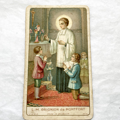 Late 19th - 4, Antique French Religious Holy Cards - Catholic Prayer Souvenirs - Chromolithography - Vintage Ephemera Collection