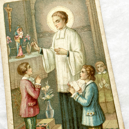 Late 19th - 4, Antique French Religious Holy Cards - Catholic Prayer Souvenirs - Chromolithography - Vintage Ephemera Collection