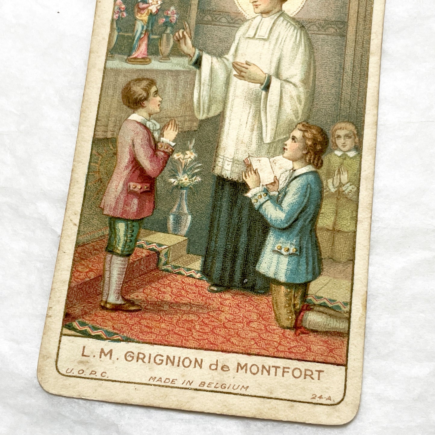 Late 19th - 4, Antique French Religious Holy Cards - Catholic Prayer Souvenirs - Chromolithography - Vintage Ephemera Collection