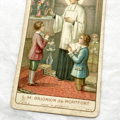 Late 19th - 4, Antique French Religious Holy Cards - Catholic Prayer Souvenirs - Chromolithography - Vintage Ephemera Collection