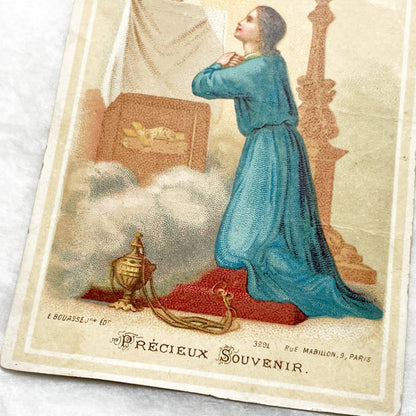 Late 19th - 4, Antique French Religious Holy Cards - Catholic Prayer Souvenirs - Chromolithography - Vintage Ephemera Collection
