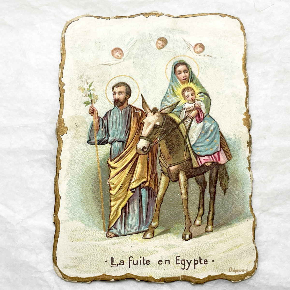 Late 19th - 4, Antique French Religious Holy Cards - Catholic Prayer Souvenirs - Chromolithography - Vintage Ephemera Collection