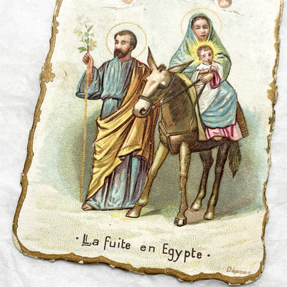 Late 19th - 4, Antique French Religious Holy Cards - Catholic Prayer Souvenirs - Chromolithography - Vintage Ephemera Collection