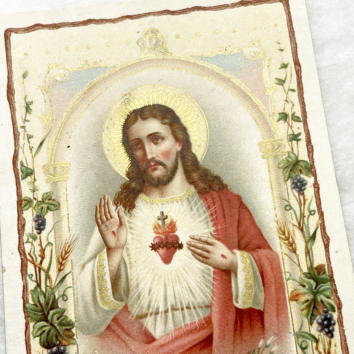 Late 19th - 4 Antique French Holy Cards - Devotional Imagery Collection - Sacred Heart - Lourdes Grotto - Marian Scenes