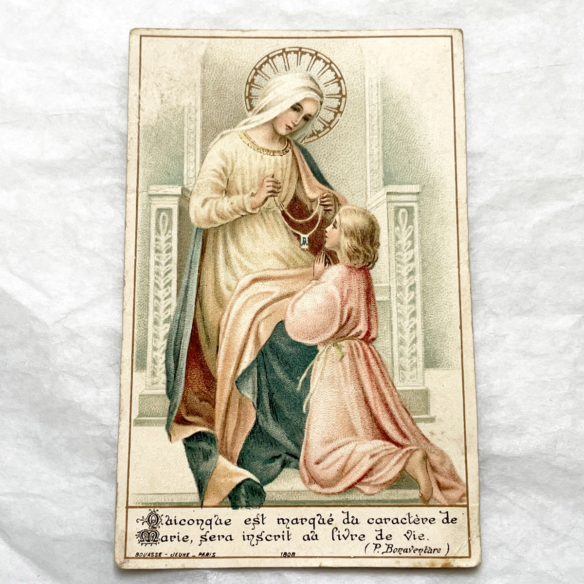 Late 19th - 4 Antique French Holy Cards - Devotional Imagery Collection - Sacred Heart - Lourdes Grotto - Marian Scenes