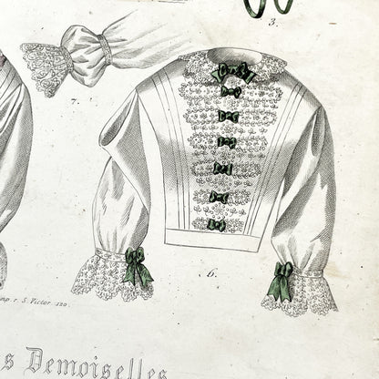 1850s - Journal des Demoiselles - Original French Fashion Print - Hand-Colored Engraving - Children's and Women's Styles - Parisian Elegance